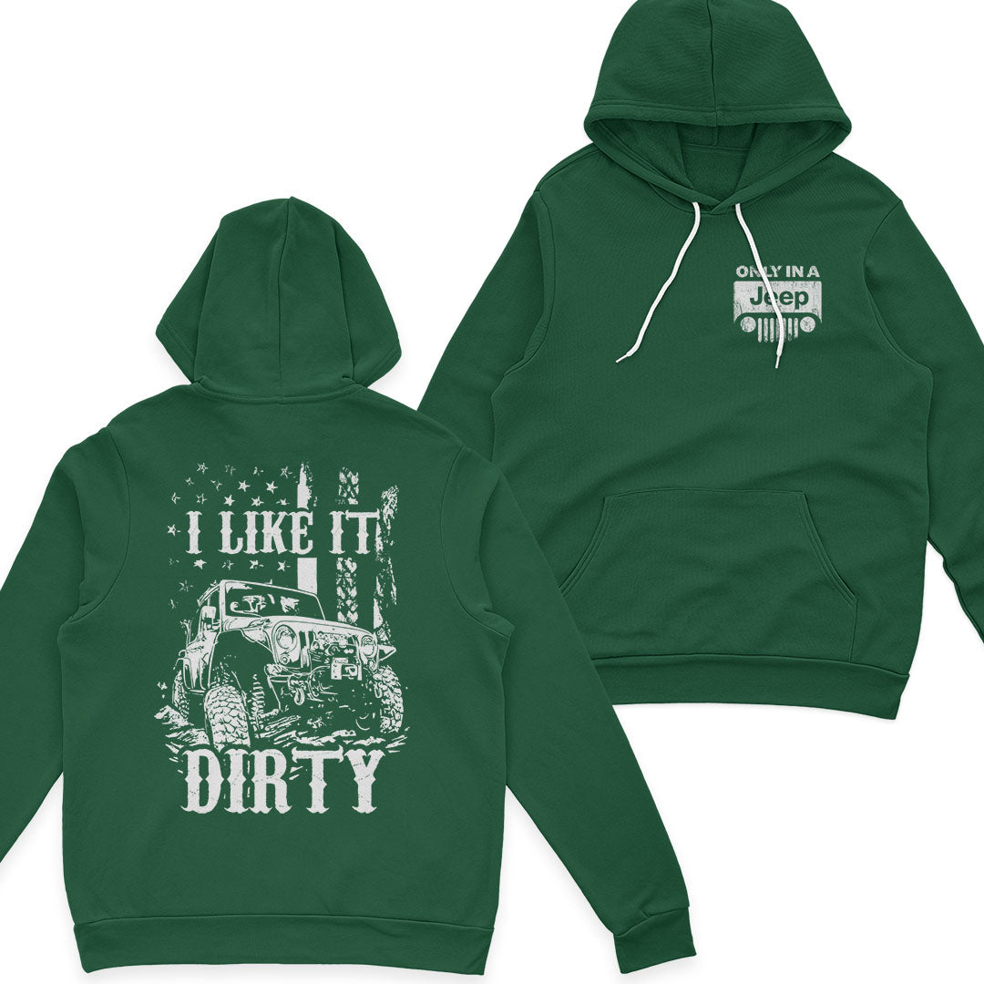 Jeep Offroad American Flag Get Dirty Men's T-Shirt Hoodie