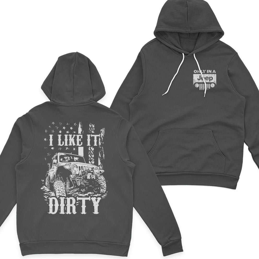 Jeep Offroad American Flag Get Dirty Men's T-Shirt Hoodie
