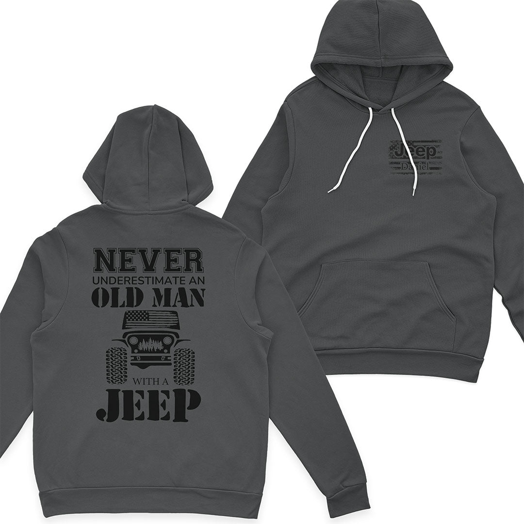 Personalized Jeep Never Underestimate An Old Man American Flag T-Shirt Hoodie