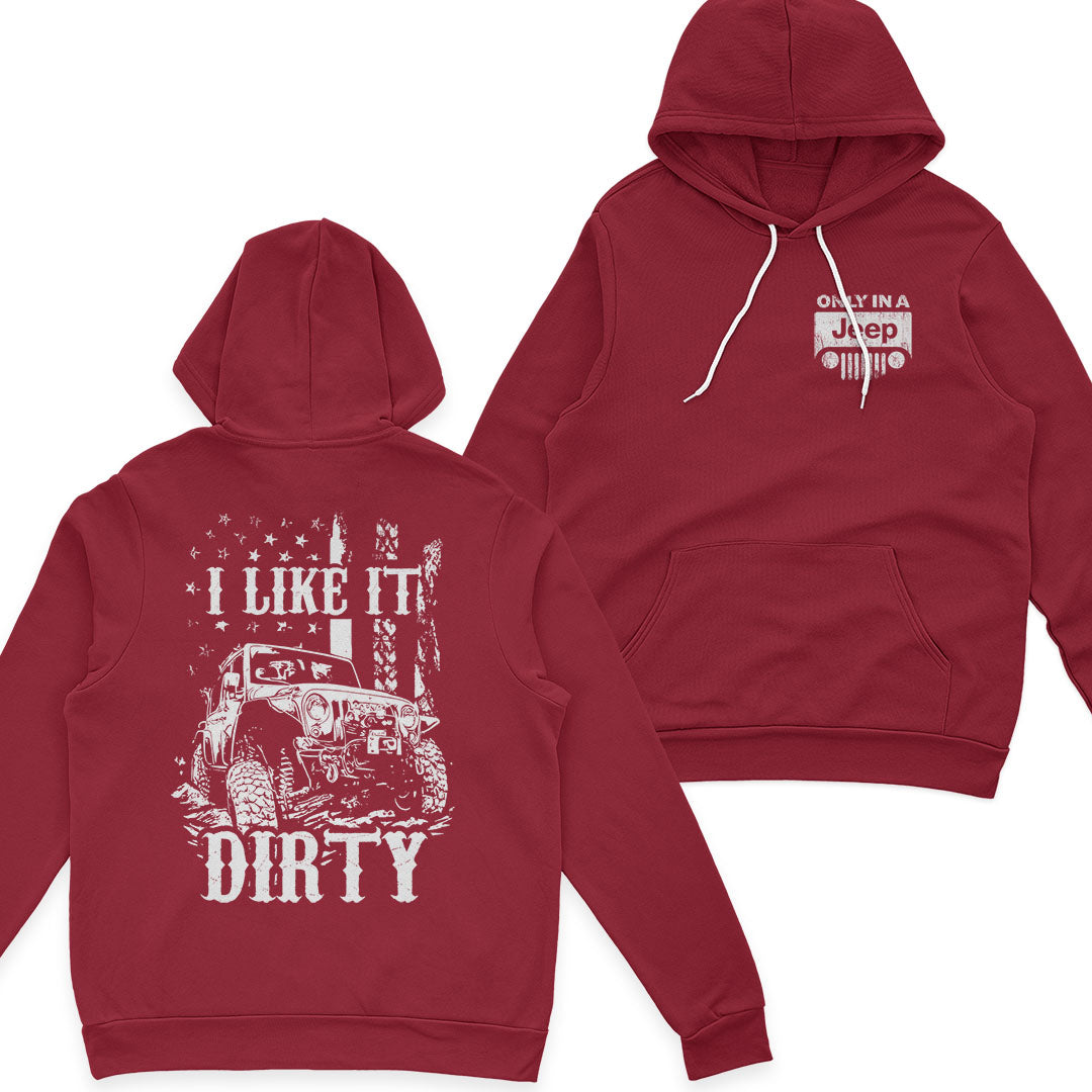Jeep Offroad American Flag Get Dirty Men's T-Shirt Hoodie