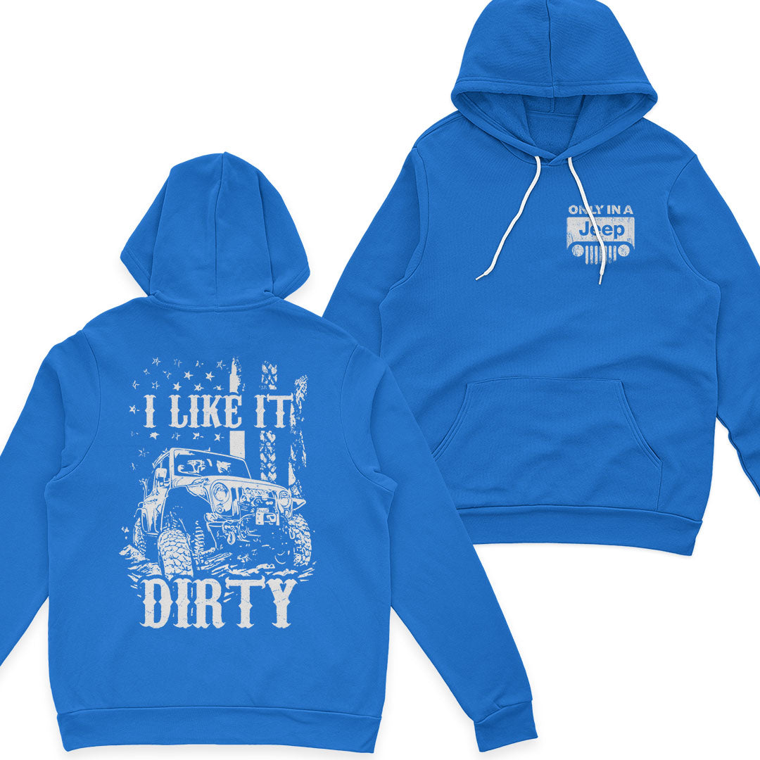 Jeep Offroad American Flag Get Dirty Men's T-Shirt Hoodie