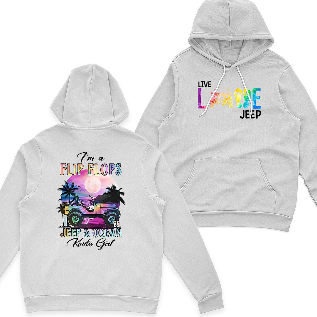 I'm A Flip Flops Jeep & Ocean Kinda Girl T-Shirt Hoodie Supler Store