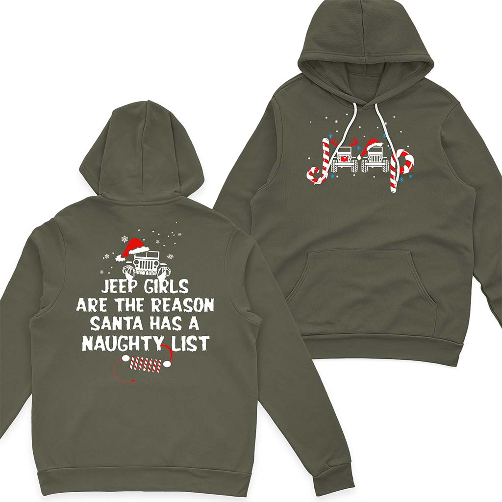 Jeep Girl Naughty List Christmas T-Shirt Hoodie Supler Store