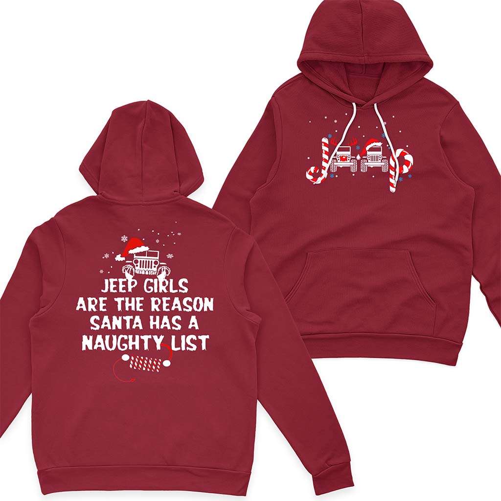 Jeep Girl Naughty List Christmas T-Shirt Hoodie Supler Store