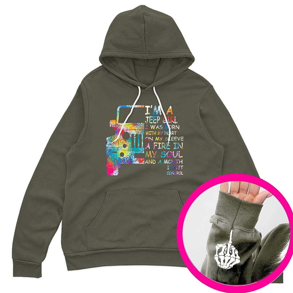 I'm A Jeep Girl And A Mouth I Can't Control Funny Skeleton Hand T-Shirt Hoodie Supler Store