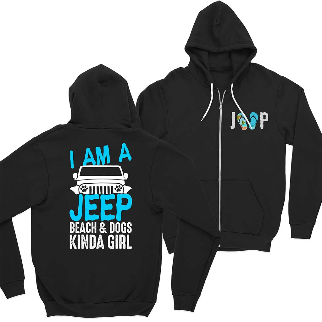I'm A Jeep Beach & Dogs Kinda Girl Quarter Zip Hoodie Supler Store