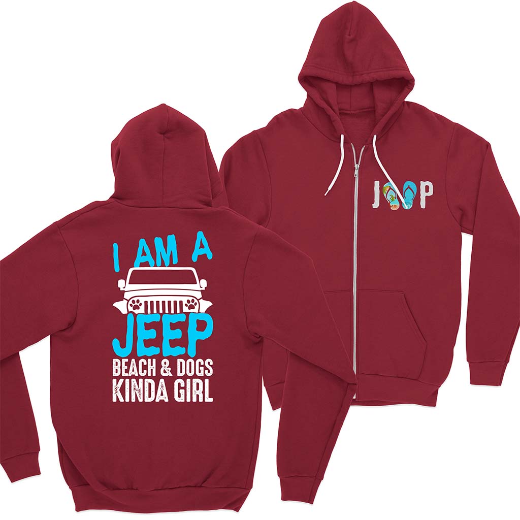 I'm A Jeep Beach & Dogs Kinda Girl Quarter Zip Hoodie Supler Store