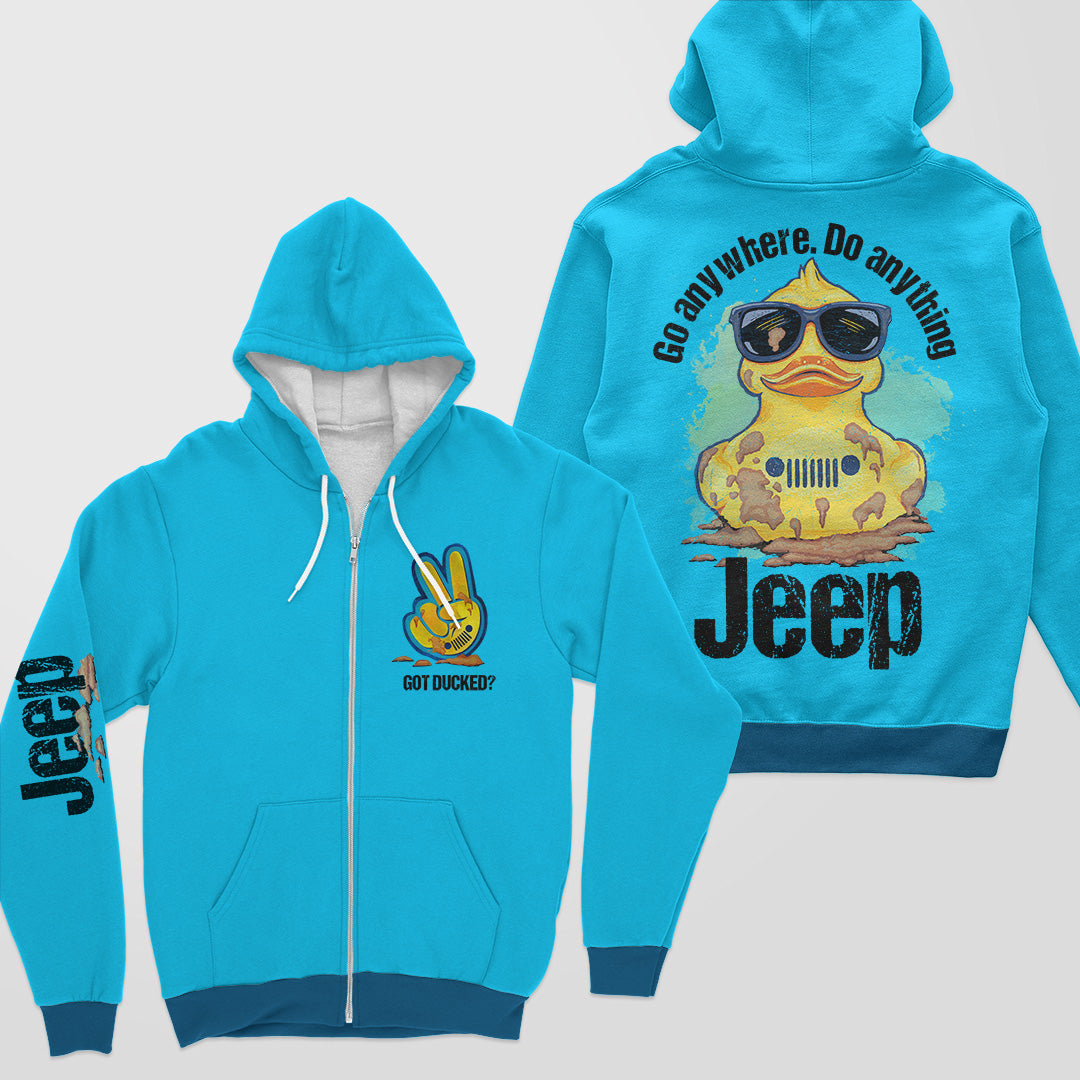 Duck Duck Jeep Mud Offroad All Over Printed Zip Hoodie Supler Store