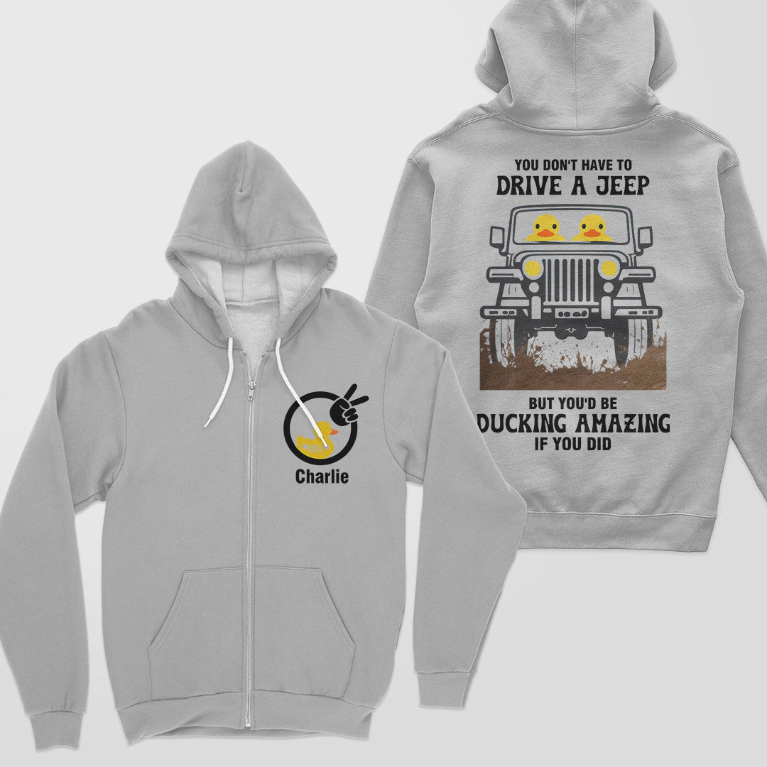 Personalized Jeep Ducking Amazing Muddy Quarter Zip Sweatshirt Supler Store
