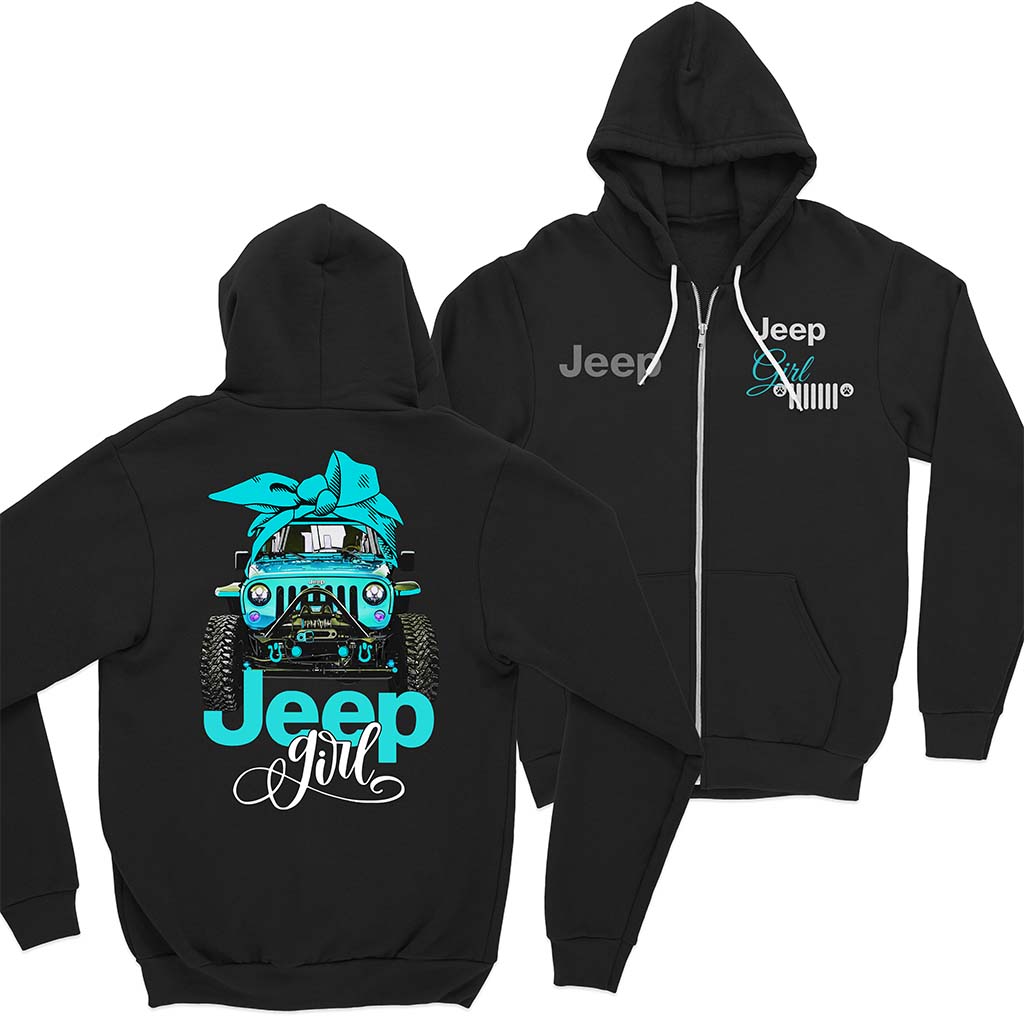 Multicolor Jeep Girl T-Shirt Zip Hoodie Supler Store