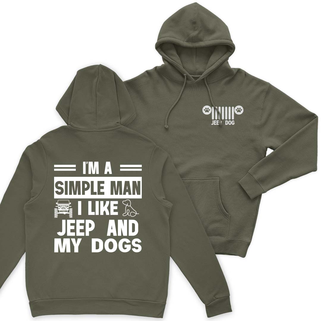 Jeep And Dogs I'm A Simple Man Men's T-Shirt Hoodie Supler Store