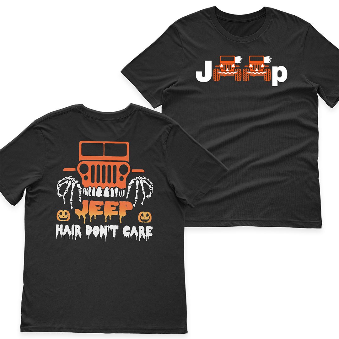 Jeep Hair Don't Care Skull Scary Funny Halloween T-Shirt Hoodie Supler Store