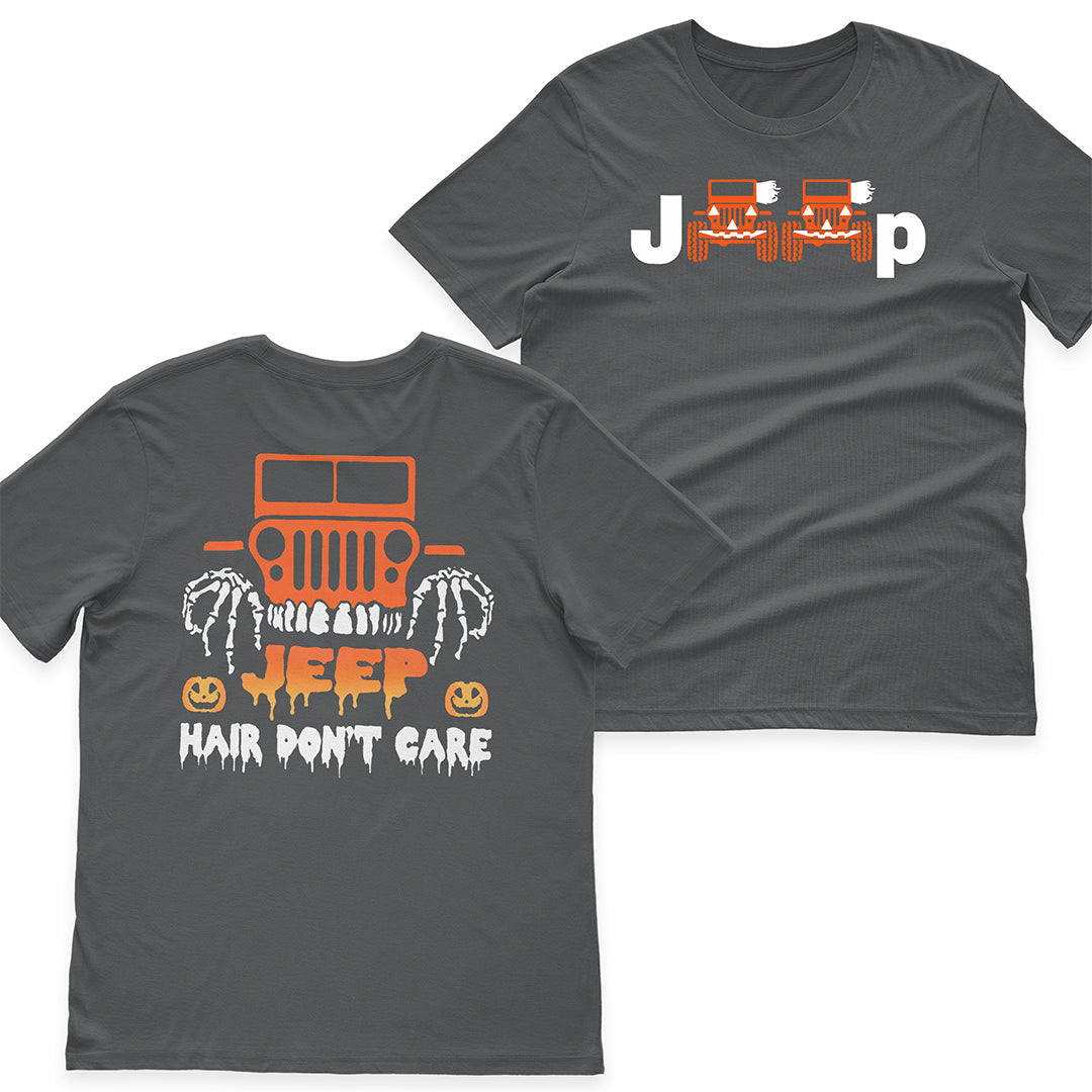 Jeep Hair Don't Care Skull Scary Funny Halloween T-Shirt Hoodie Supler Store