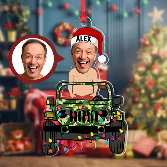 Personalized Jeep Funny Man Acrylic Christmas Ornament Gifts Supler Store