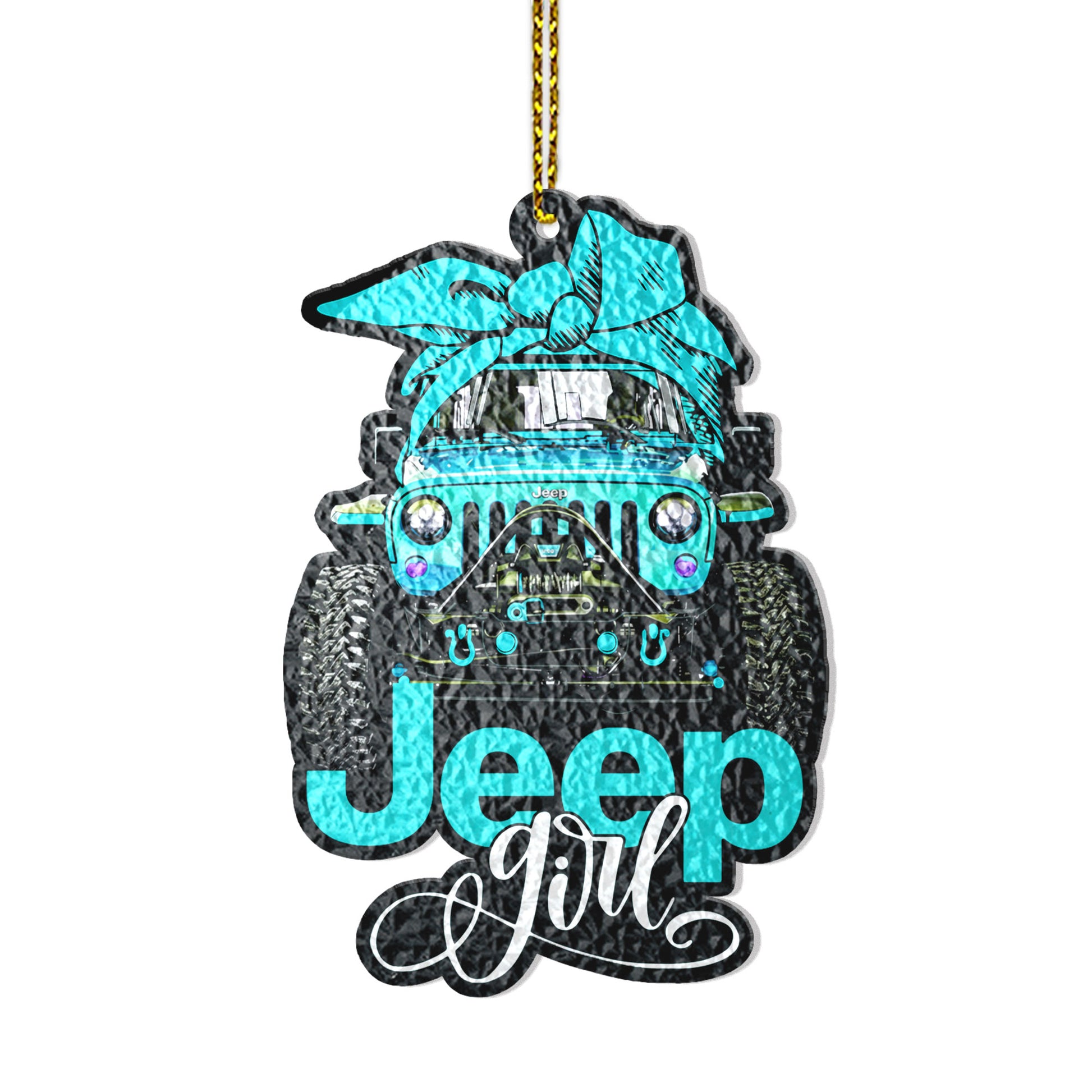 Multicolor Jeep Girl Wavy Acrylic Ornament Supler Store