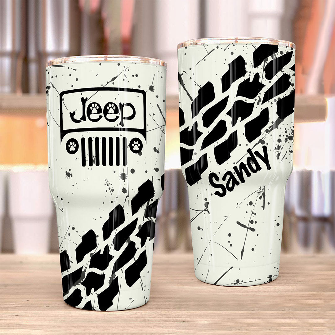 Personalized Jeep Dog Epoxy Trek Tumbler Splatter 40oz 30oz Supler Store