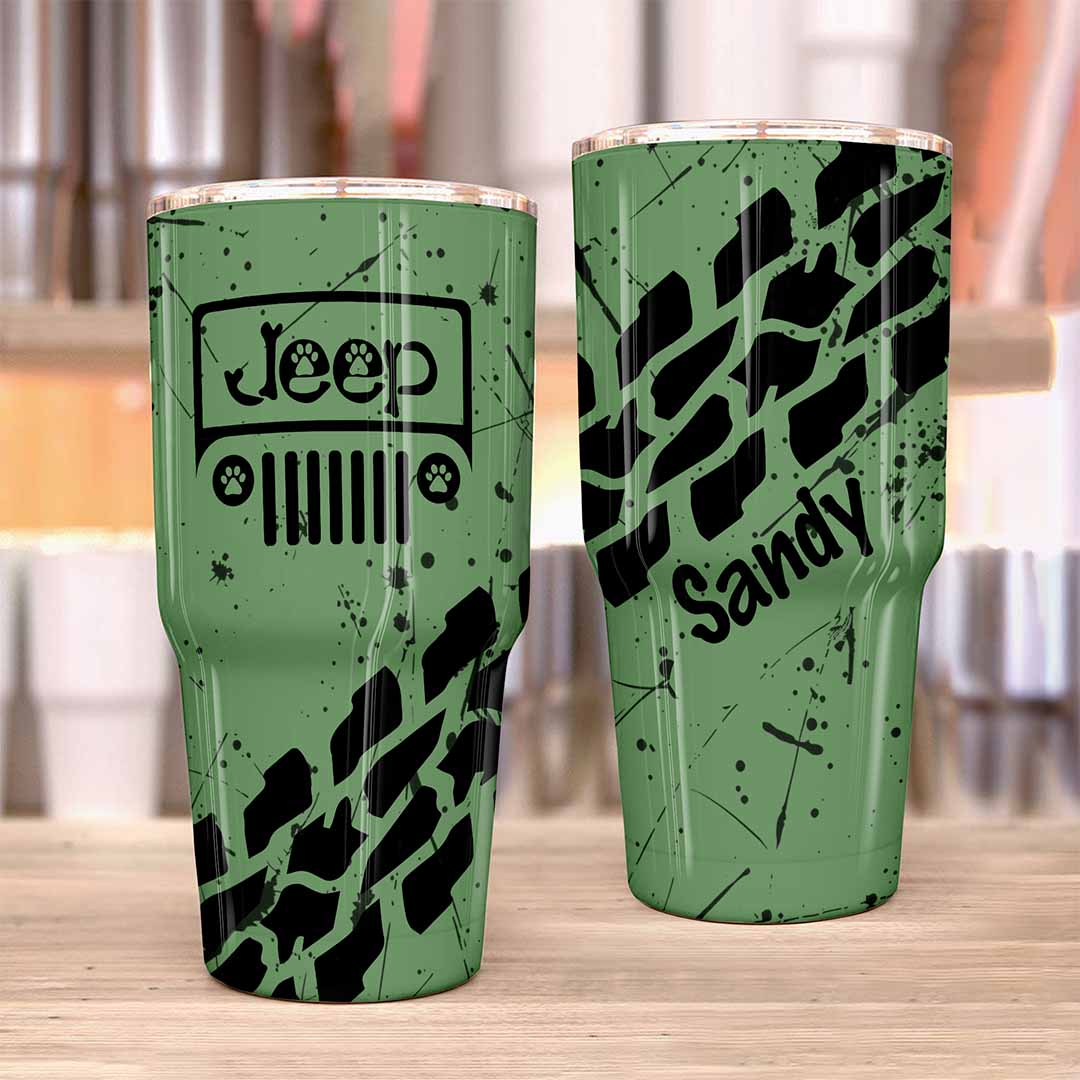 Personalized Jeep Dog Epoxy Trek Tumbler Splatter 40oz 30oz Supler Store