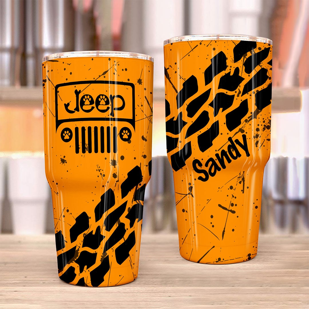 Personalized Jeep Dog Epoxy Trek Tumbler Splatter 40oz 30oz Supler Store