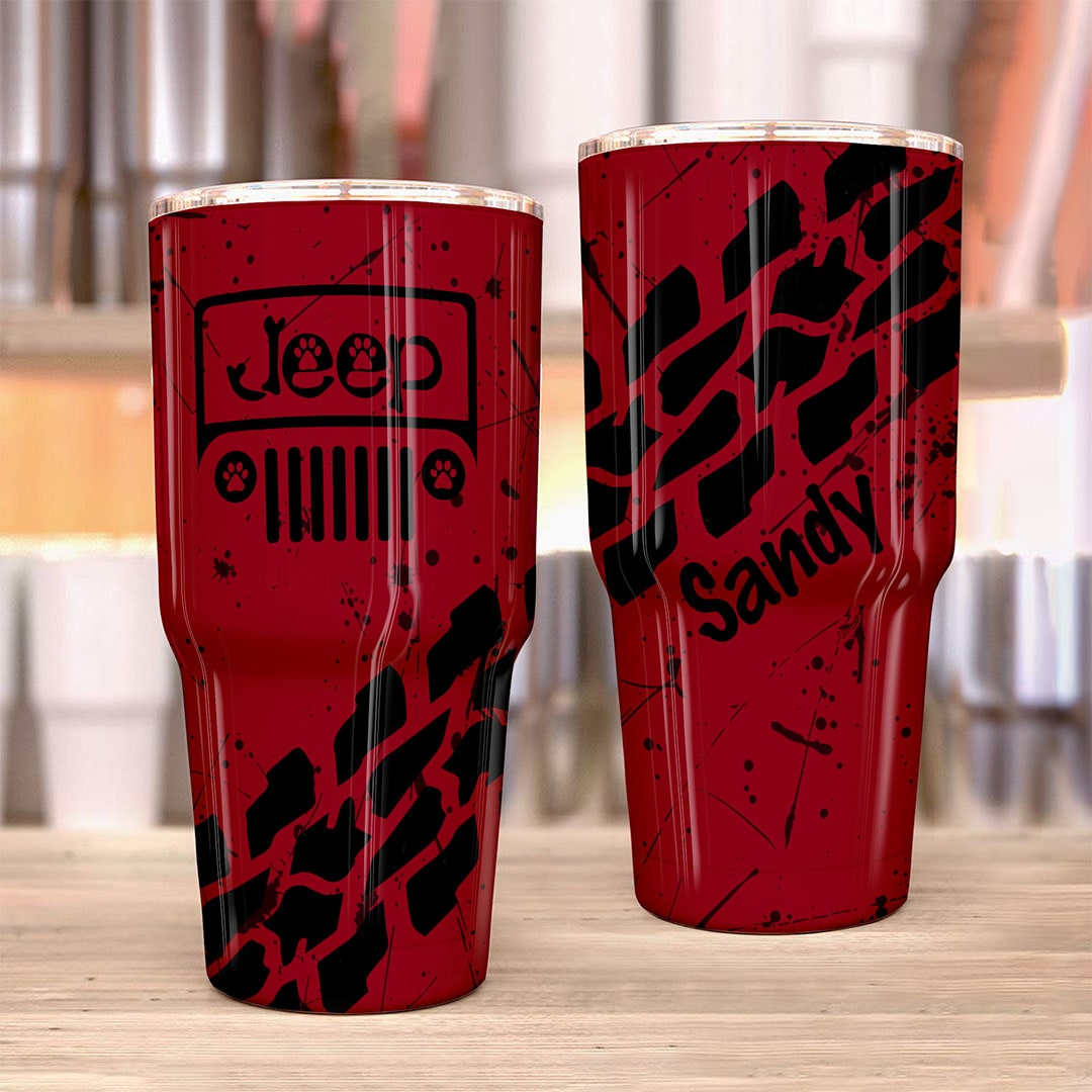 Personalized Jeep Dog Epoxy Trek Tumbler Splatter 40oz 30oz Supler Store