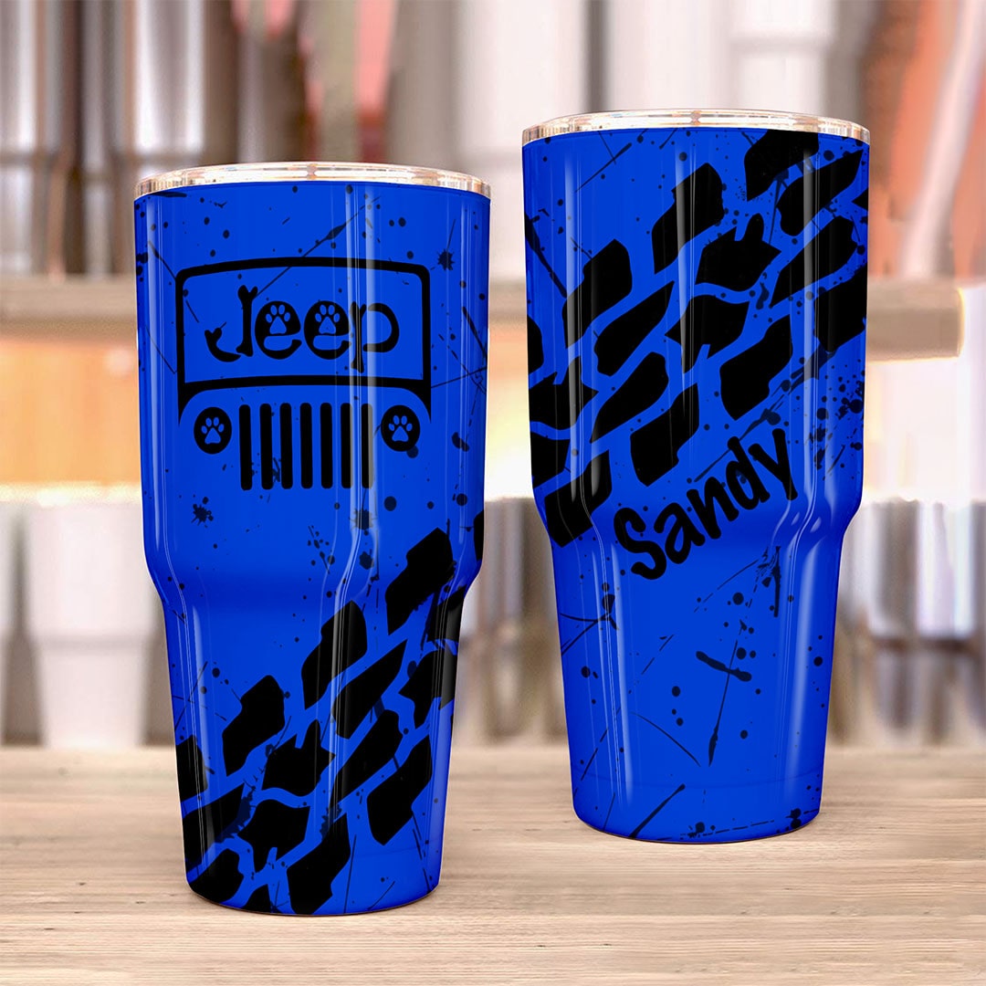 Personalized Jeep Dog Epoxy Trek Tumbler Splatter 40oz 30oz Supler Store