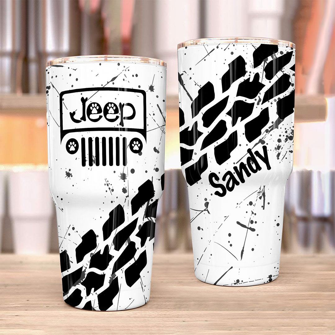 Personalized Jeep Dog Epoxy Trek Tumbler Splatter 40oz 30oz Supler Store