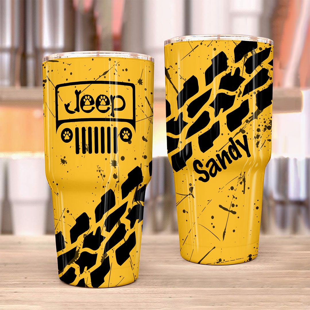 Personalized Jeep Dog Epoxy Trek Tumbler Splatter 40oz 30oz Supler Store