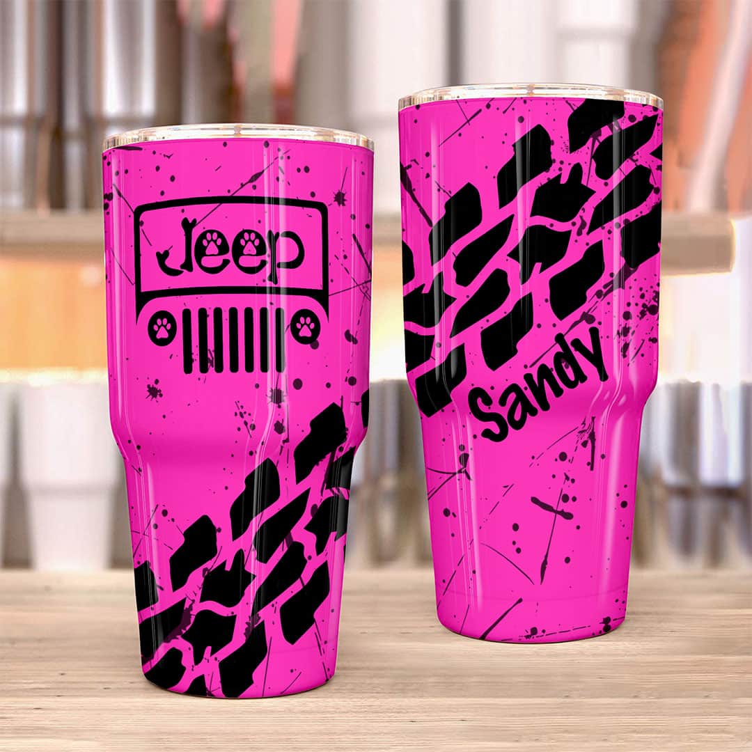 Personalized Jeep Dog Epoxy Trek Tumbler Splatter 40oz 30oz Supler Store