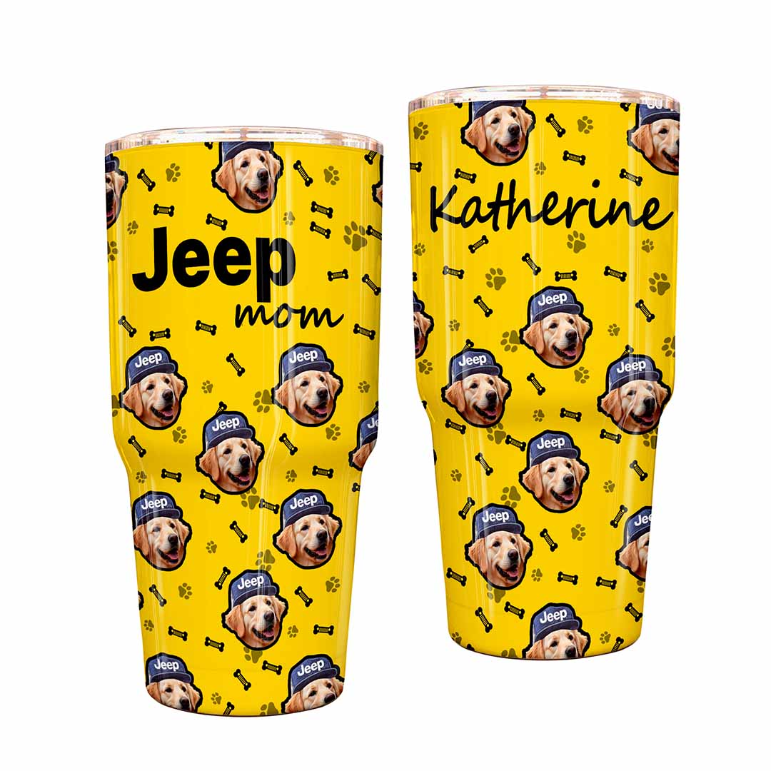 Jeep Custom Dog Face Epoxy Trek Tumbler 40oz 30oz Supler Store