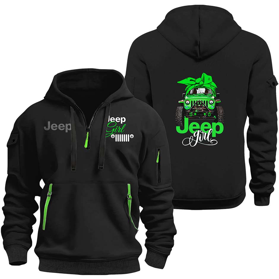Multicolor Jeep Girl Quarter Zip Hoodie Supler Store