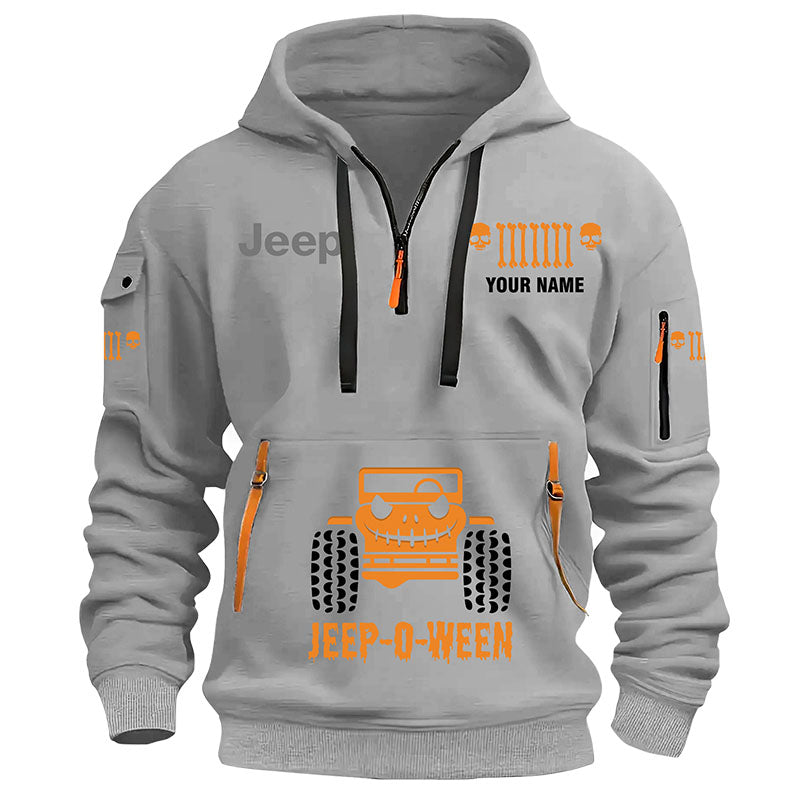 Personalized Halloween Jeep Quarter Zip Hoodie Supler Store