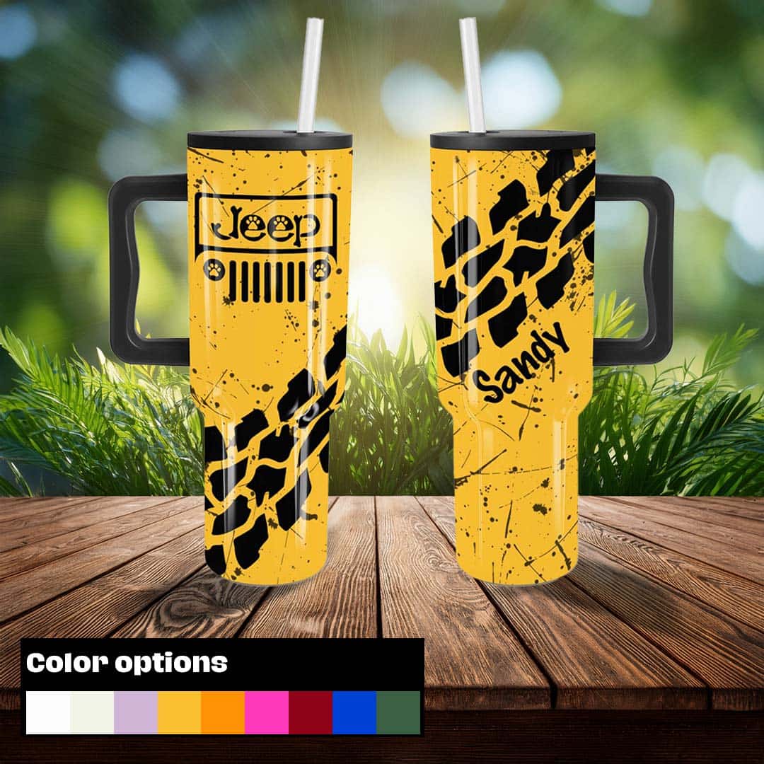 Personalized Jeep Dog Epoxy Trek Tumbler Splatter 40oz 30oz Supler Store