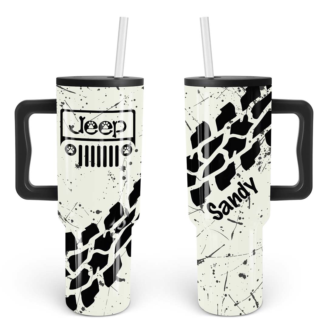 Personalized Jeep Dog Epoxy Trek Tumbler Splatter 40oz 30oz Supler Store