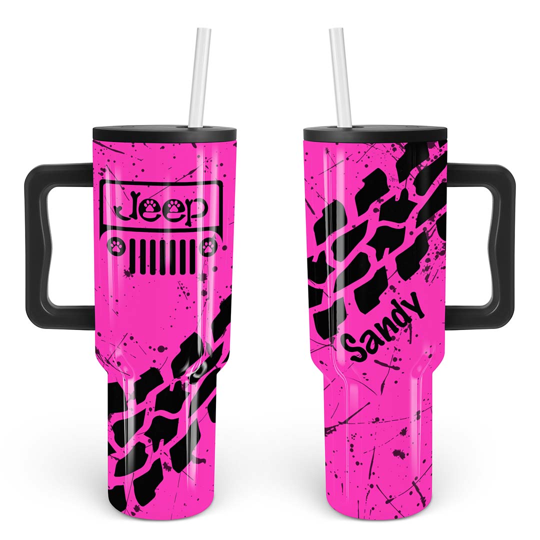 Personalized Jeep Dog Epoxy Trek Tumbler Splatter 40oz 30oz Supler Store