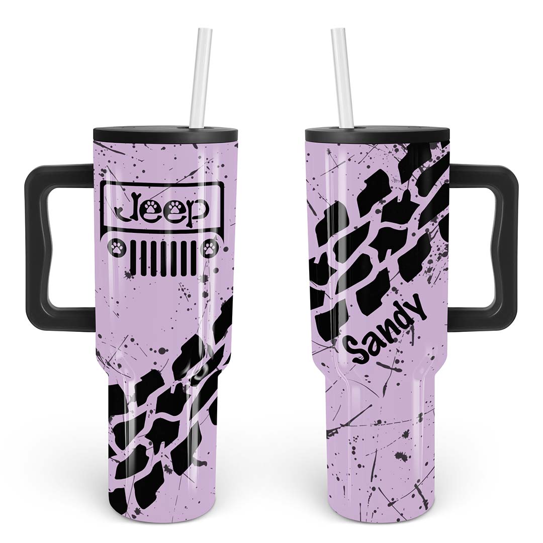 Personalized Jeep Dog Epoxy Trek Tumbler Splatter 40oz 30oz Supler Store
