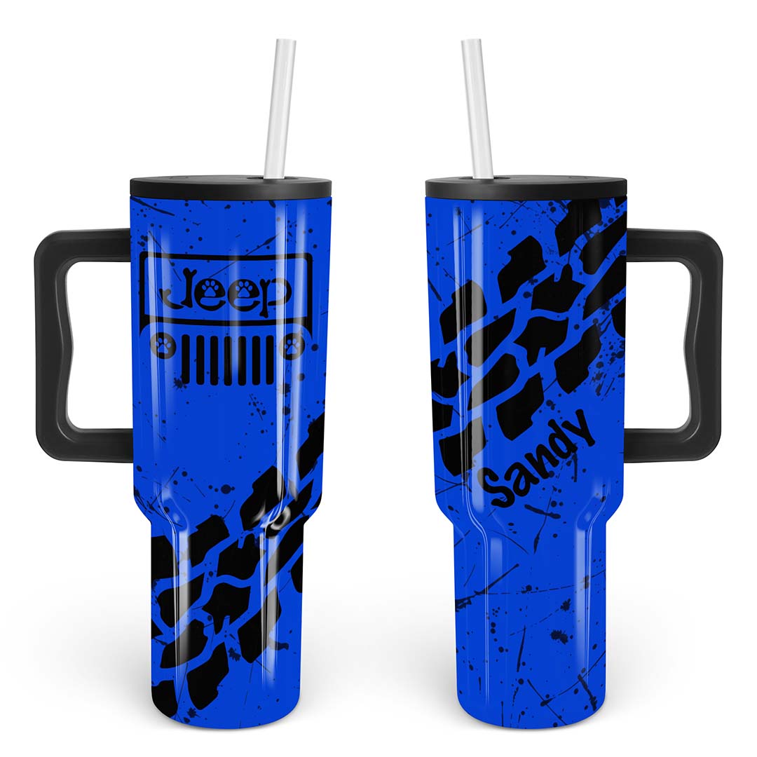 Personalized Jeep Dog Epoxy Trek Tumbler Splatter 40oz 30oz Supler Store