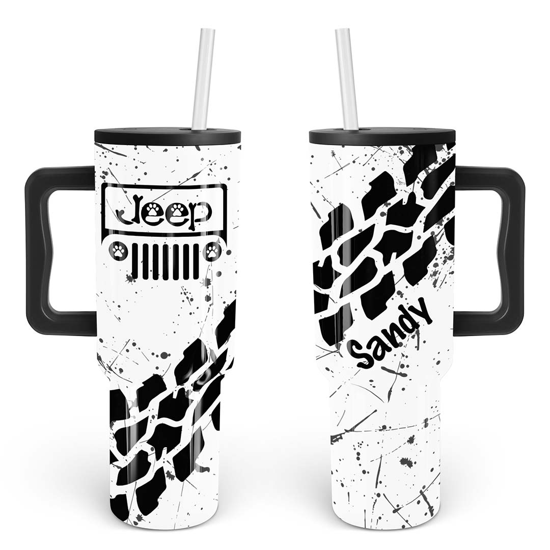 Personalized Jeep Dog Epoxy Trek Tumbler Splatter 40oz 30oz Supler Store