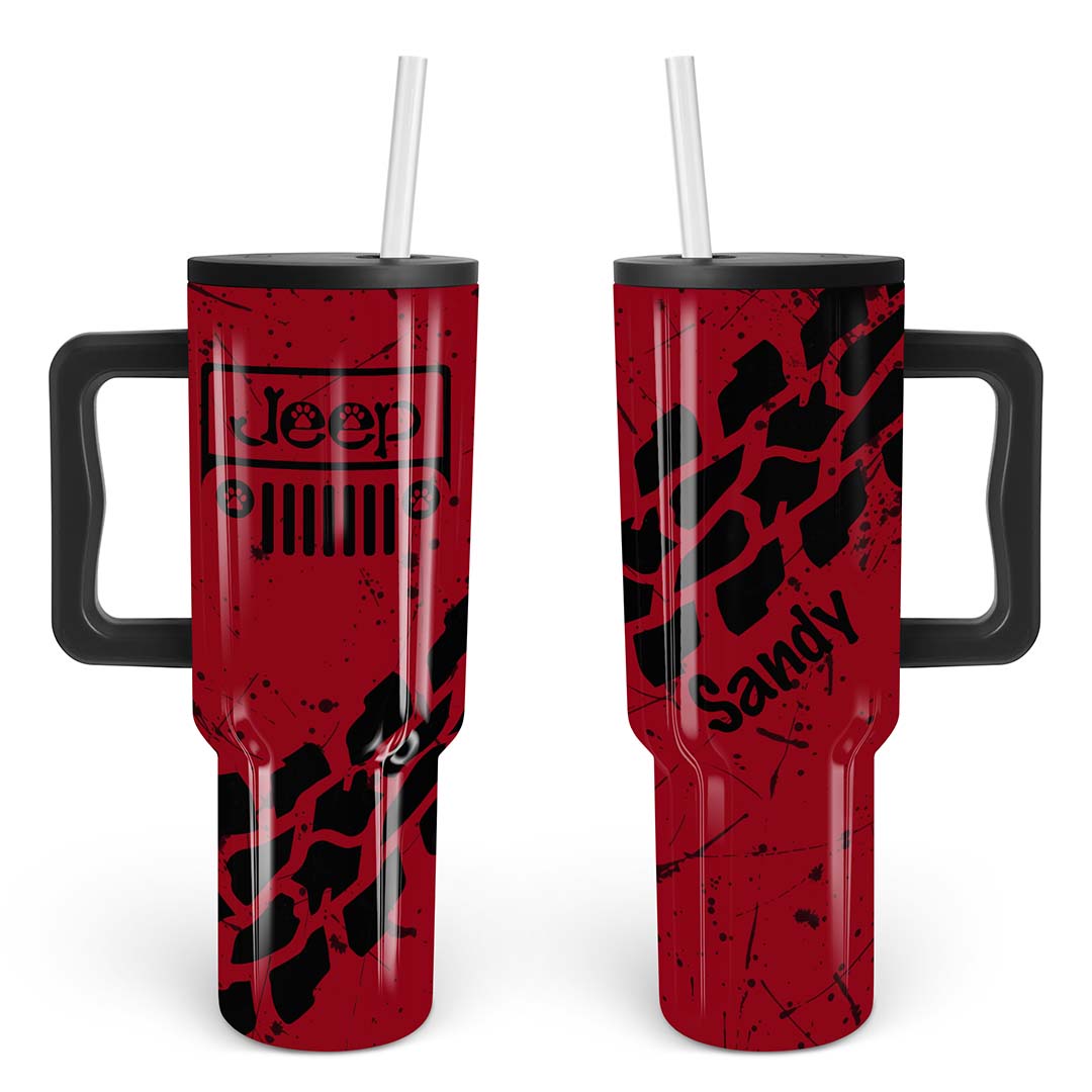 Personalized Jeep Dog Epoxy Trek Tumbler Splatter 40oz 30oz Supler Store