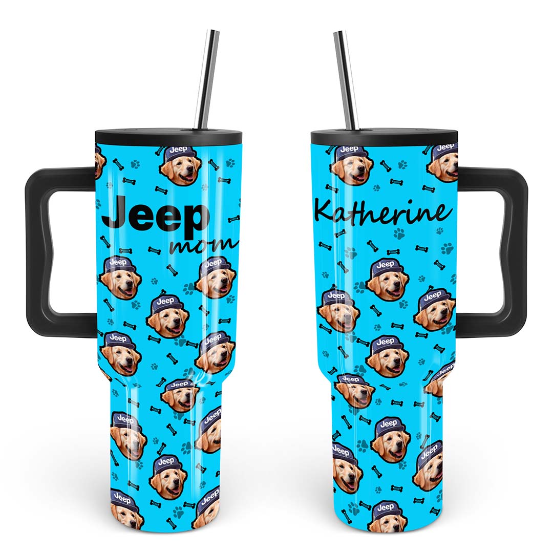 Jeep Custom Dog Face Epoxy Trek Tumbler 40oz 30oz Supler Store