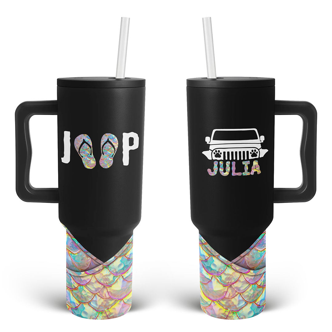 Personalized Jeep Beach Dog Mermaid Scales Trek Tumbler 40oz 30oz Supler Store