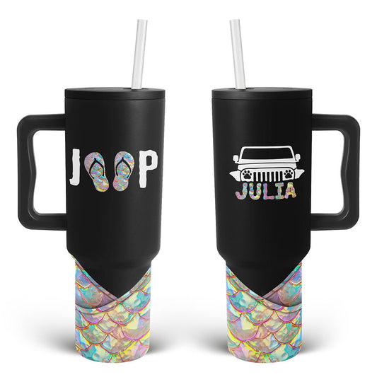 Personalized Jeep Beach Dog Mermaid Scales Trek Tumbler 40oz 30oz Supler Store