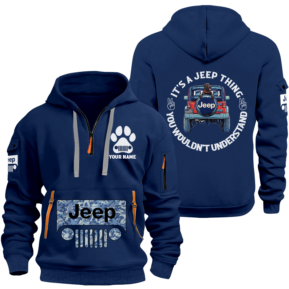 Personalized Jeep Dog Thing Quarter Zip Hoodie Supler Store
