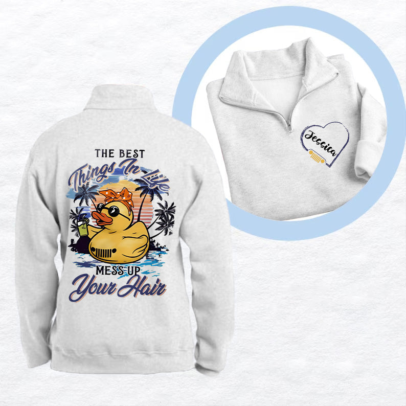 Personalized Jeep The Best Things In Life Quarter Zip Sweatshirt Supler Store