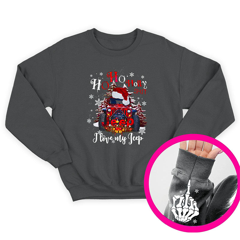 Ho Ho Holly Sh*t I Love My Jeep Funny Christmas Gifts T-Shirt Hoodie Supler Store