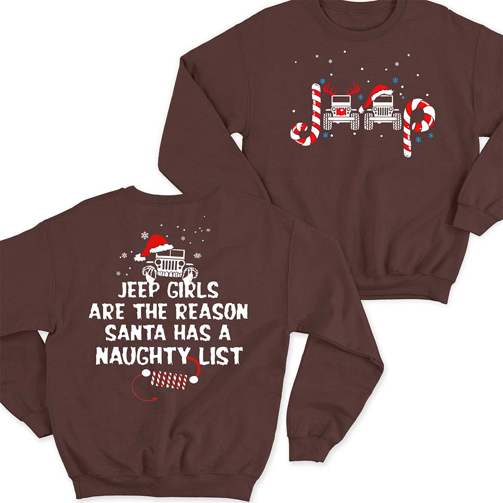 Jeep Girl Naughty List Christmas T-Shirt Hoodie Supler Store