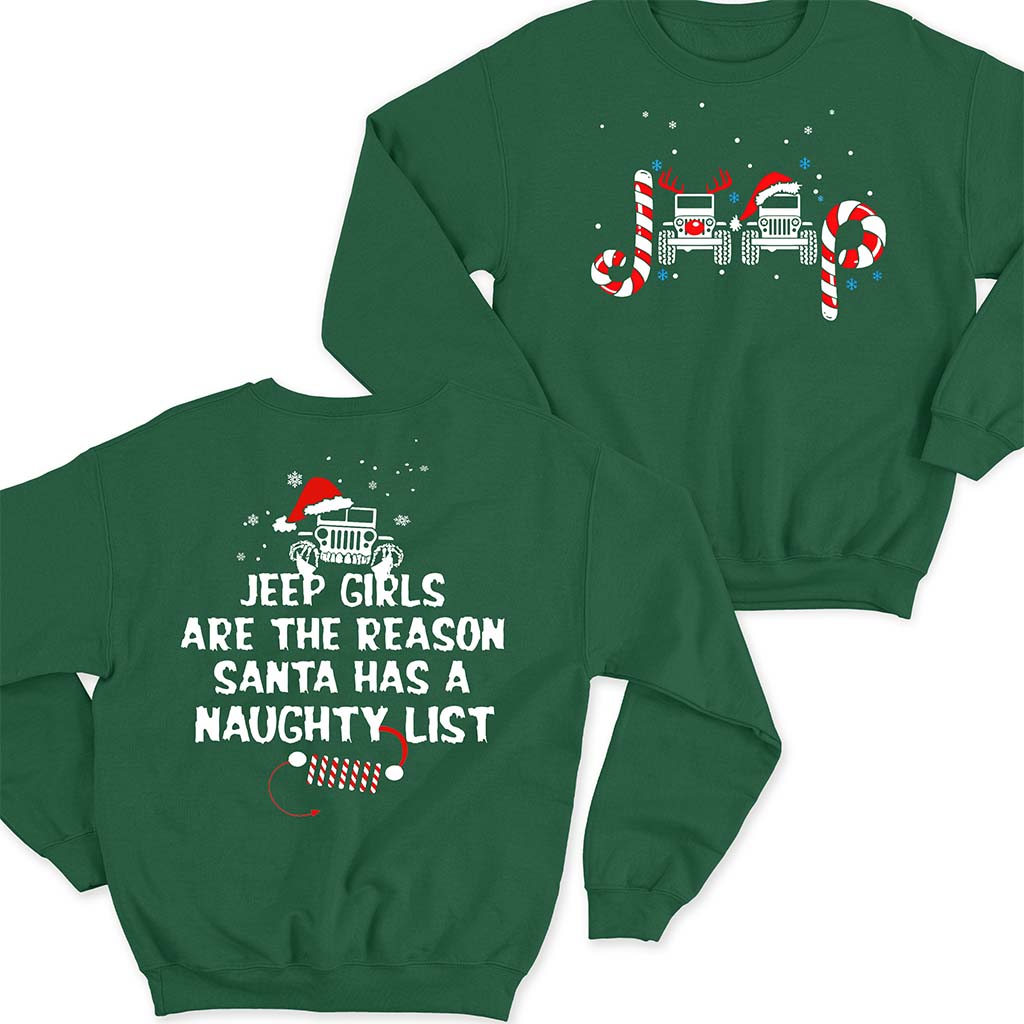 Jeep Girl Naughty List Christmas T-Shirt Hoodie Supler Store
