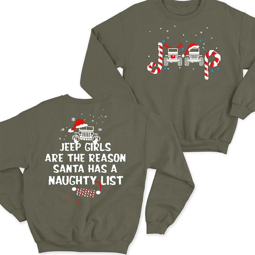 Jeep Girl Naughty List Christmas T-Shirt Hoodie Supler Store