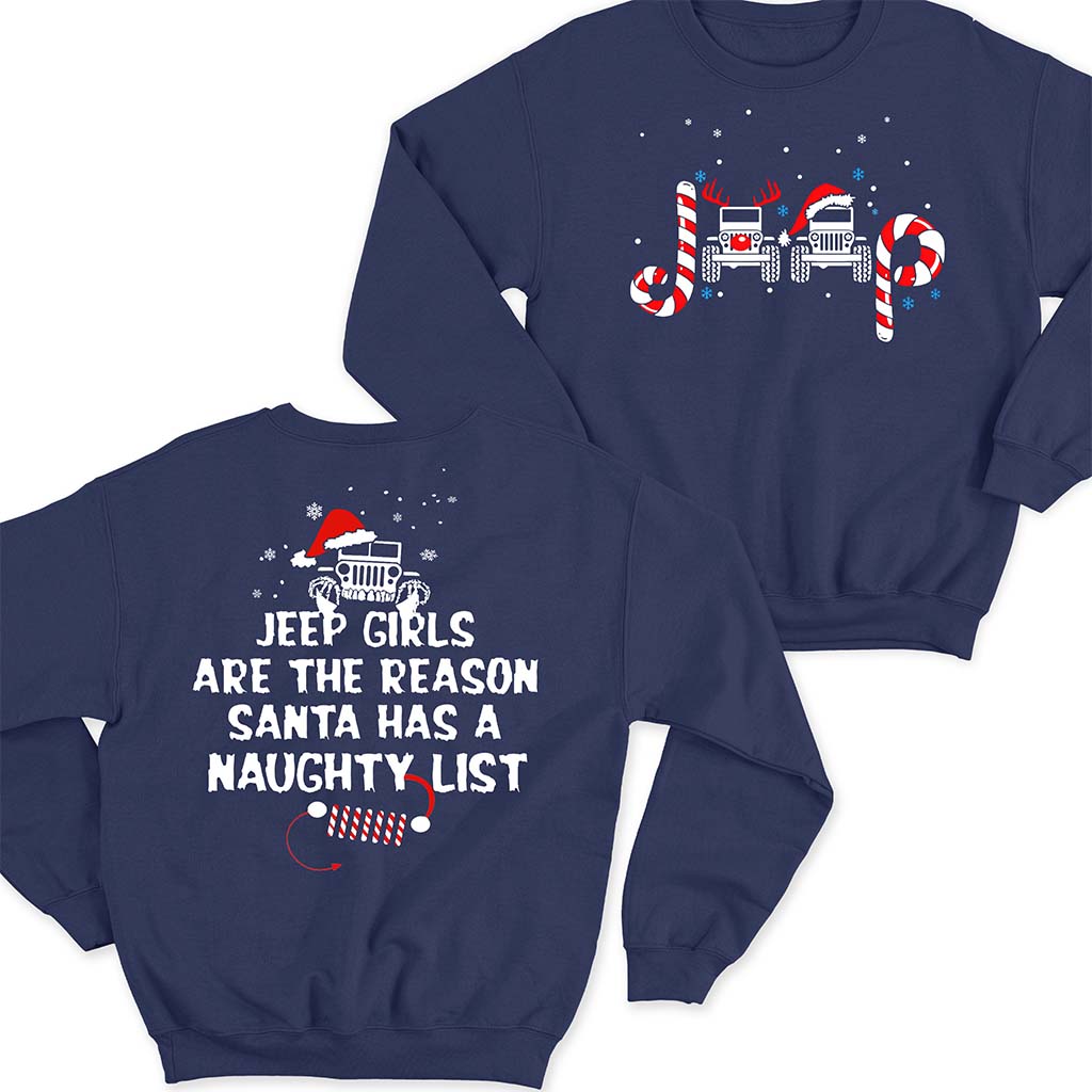 Jeep Girl Naughty List Christmas T-Shirt Hoodie Supler Store