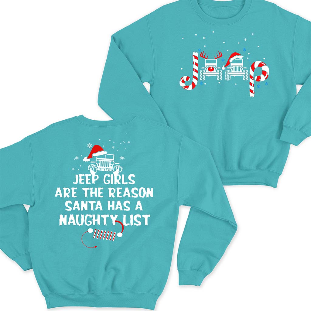 Jeep Girl Naughty List Christmas T-Shirt Hoodie Supler Store