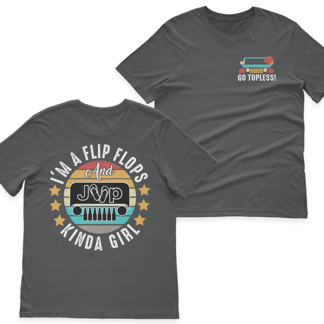 I’m A Flip Flops and Jeep and Beer Kinda Girl Vintage T-Shirt Hoodie Supler Store