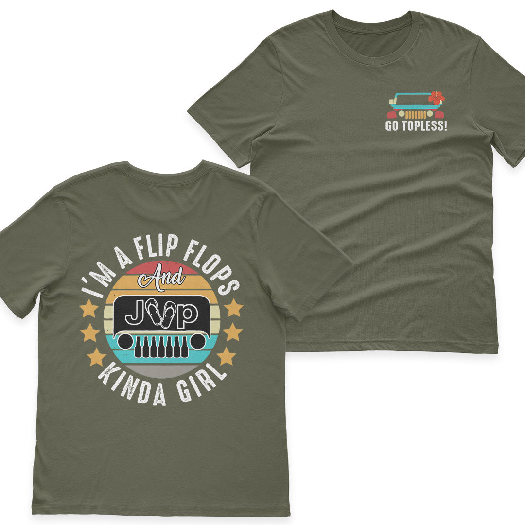 I’m A Flip Flops and Jeep and Beer Kinda Girl Vintage T-Shirt Hoodie Supler Store